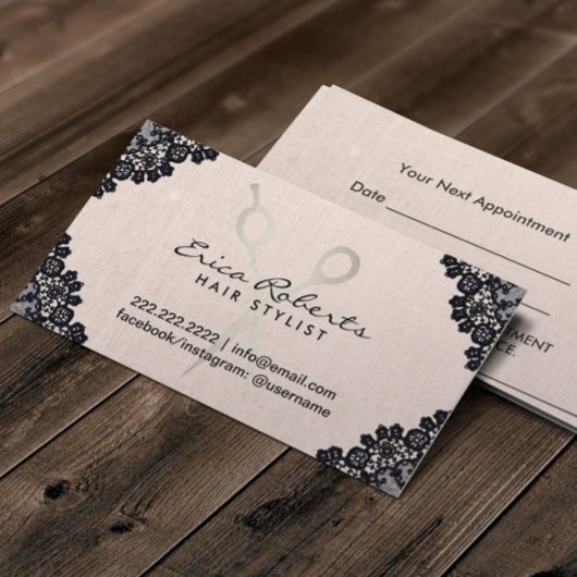 Hair Stylist Laced Blush Pink Appointment Afsprakenkaartje