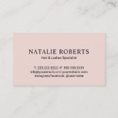 Hair Stylist Lashes Beauty Salon Blush Roos Gold Visitekaartje (Achterkant)