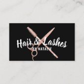 Hair Stylist Lashes Beauty Salon Blush Roos Gold Visitekaartje (Voorkant)