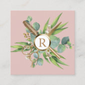 Hair Stylist Lashes Salon Botanical Blush Pink Vierkante Visitekaartje (Voorkant)
