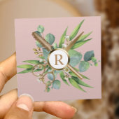 Hair Stylist Lashes Salon Botanical Blush Pink Vierkante Visitekaartje