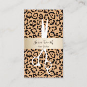 Hair Stylist Leopard Print Gold Stripe Appointment Afsprakenkaartje (Voorkant)