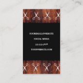 Hair Stylist Logo | Salon Scissors | Houtsim Visitekaartje (Achterkant)