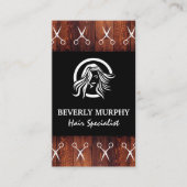 Hair Stylist Logo | Salon Scissors | Houtsim Visitekaartje (Voorkant)