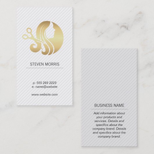 Hair Stylist Logo | Schoonheidscosmetica voor vrou Visitekaartje (Voorkant / Achterkant)