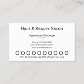 Hair Stylist Loyalty Punch Card Visitekaartje (Achterkant)