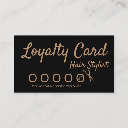 Hair Stylist Loyalty Punch Card Visitekaartje (Voorkant)