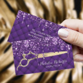 Hair Stylist Lux Paars Glitter druist Beauty Salon Visitekaartje
