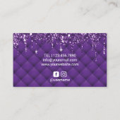 Hair Stylist Lux Paars Glitter druist Beauty Salon Visitekaartje (Achterkant)