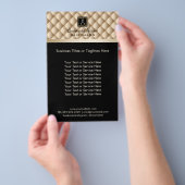 Hair Stylist Luxury Black & Gold Hair Salon Flyer (Hand)