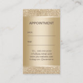 Hair Stylist Luxury Gold Sparkle Benoeming Afsprakenkaartje (Achterkant)