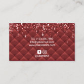 Hair Stylist Luxury Red Glitter druist Beauty Salo Visitekaartje (Achterkant)