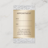Hair Stylist Luxury Silver Glitter Appointment Afsprakenkaartje (Achterkant)