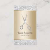 Hair Stylist Luxury Silver Glitter Appointment Afsprakenkaartje (Voorkant)