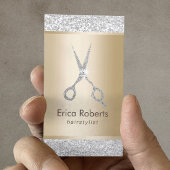 Hair Stylist Luxury Silver Glitter Appointment Afsprakenkaartje