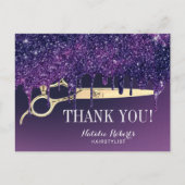 Hair Stylist Magic Paarse Drives Salon Hartelijk d Briefkaart (Voorkant)