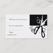 Hair Stylist Magic Swirls Black White Scissor Afsprakenkaartje (Achterkant)