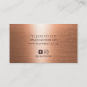 Hair Stylist Makeup Artiest Stylish Copper Stripes Visitekaartje (Achterkant)