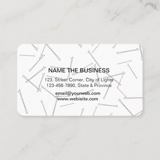 Hair Stylist Makeup Artist Bobby Pins Salon Pink Visitekaartje (Achterkant)