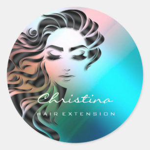 Hair Stylist Makeup Artist Glitter Eyelash Ombre Ronde Sticker
