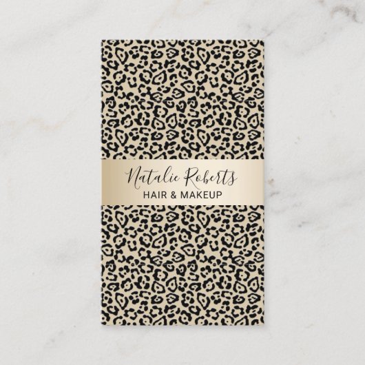 Hair Stylist Makeup Artist Leopard Appointment Afsprakenkaartje (Voorkant)