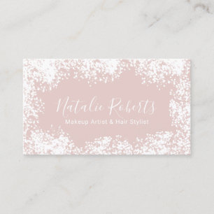 Hair Stylist Makeup Artist Rustic Floral Blush Visitekaartje