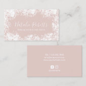 Hair Stylist Makeup Artist Rustic Floral Blush Visitekaartje (Voorkant / Achterkant)