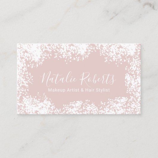 Hair Stylist Makeup Artist Rustic Floral Blush Visitekaartje (Voorkant)
