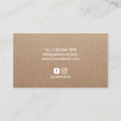 Hair Stylist Makeup Artist Rustic Floral Kraft Visitekaartje (Achterkant)