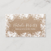 Hair Stylist Makeup Artist Rustic Floral Kraft Visitekaartje (Voorkant)