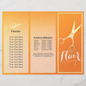 Hair stylist Makeup Salon Gold Scissors Tri Fold (Voorkant)