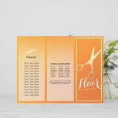 Hair stylist Makeup Salon Gold Scissors Tri Fold (Staand voorkant)