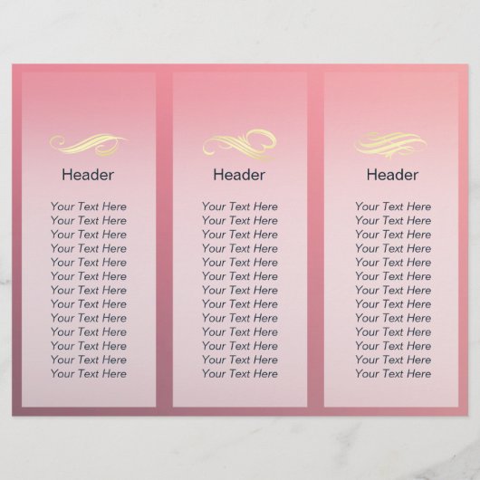 Hair stylist Makeup Salon Gold Scissors Tri Fold (Achterkant)