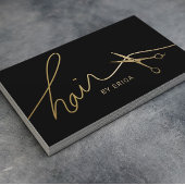 Hair Stylist Minimalist Black & Gold Typografie Visitekaartje