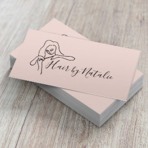 Hair Stylist Minimalist Blush Pink Beauty Salon Visitekaartje