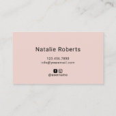Hair Stylist Minimalist Blush Pink Beauty Salon Visitekaartje (Achterkant)