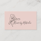 Hair Stylist Minimalist Blush Pink Beauty Salon Visitekaartje (Voorkant)