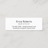 Hair Stylist Minimalist Typography Beauty Salon Mini Visitekaartje (Achterkant)