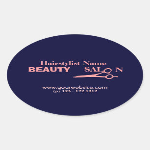 Hair Stylist Mode Beauty Salon & Spa Ovale Sticker