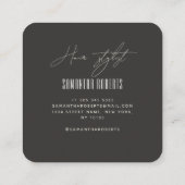Hair stylist modern beige gray monogram initials vierkante visitekaartje (Achterkant)