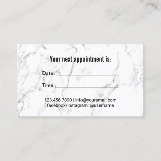 Hair Stylist Modern Black & Gold Appointment Afsprakenkaartje (Achterkant)