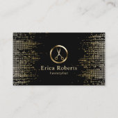 Hair Stylist Modern Black & Gold Appointment Afsprakenkaartje (Voorkant)