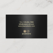 Hair Stylist Modern Black & Gold Beauty Salon Visitekaartje (Achterkant)