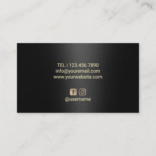 Hair Stylist Modern Black & Gold Beauty Salon Visitekaartje (Achterkant)