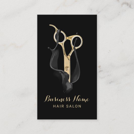 Hair Stylist Modern Black & Gold Salon Loyalty (Voorkant)
