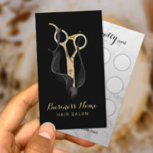 Hair Stylist Modern Black & Gold Salon Loyalty