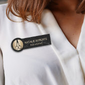 Hair Stylist Modern Black Marble Beauty Salon Naamplaatje