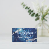 Hair Stylist Modern Blue Background Salon Visitekaartje (Staand voorkant)