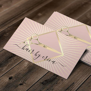 Hair Stylist Modern Blush Pink & Gold Beauty Salon Visitekaartje