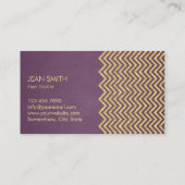 Hair Stylist Modern Bold Paars & Gold Visitekaartje (Achterkant)